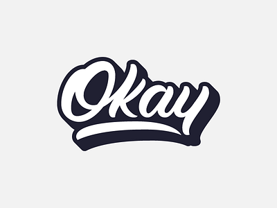 Okay brush hand lettering okay type typography vector