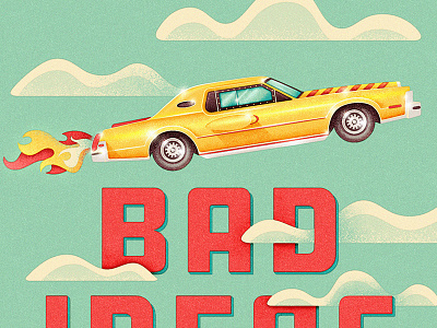 Book Cover WIP 70s book cover canada canadiana car daredevil retro rocket car stunt wip