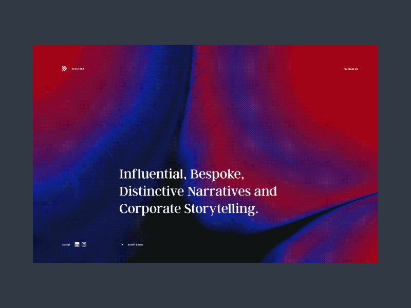 Kalima - Homepage after effects animation corporate homepage interaction layout serif transition webdesign