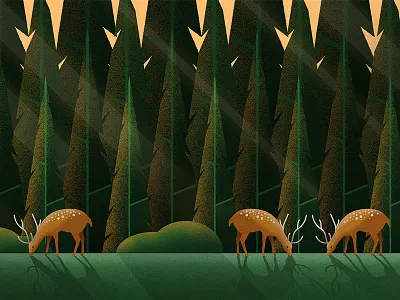 Forest brush design editorial flat header icon illustration texture web