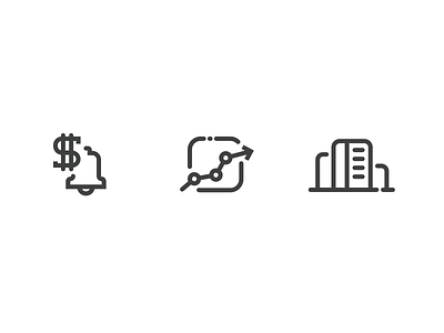 Enterprise Icons bell enterprise icon line money report solid vector