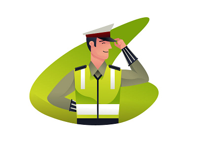 Polite Policeman character flat gradient illustration officer polantas police