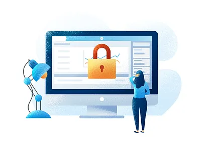 Access Denied access bank block character error finance flat forbidden illustration lock noise ui