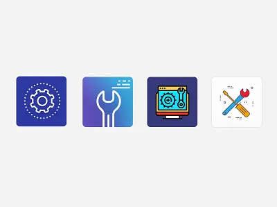 Repair Tools Icons blue gradient icons orange purple red repair white yellow