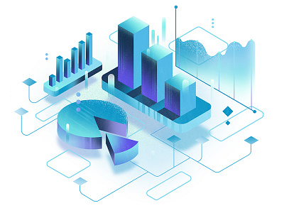 #4 Data illustration chart charts clean data illustration isometric minimalistic pie chart ui uiillustration website