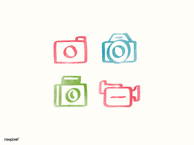 doodle camera icon camera doodle icon illustration vector