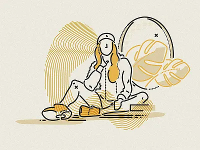 Super chilled character fashion fintech fitness illustration lines minimal product woman