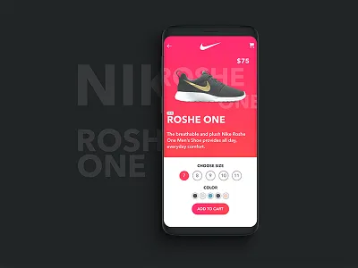 Nike App UI app daily ui galaxy s9 mobile nike shoes shopping ui