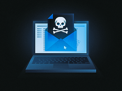 Hacked Laptop art flat illustration