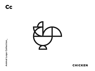 C for Chicken brand branding chicken identity line art logo logomark minimal monogram