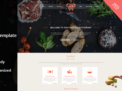 Food & Restaurant PSD Template food psd template theme