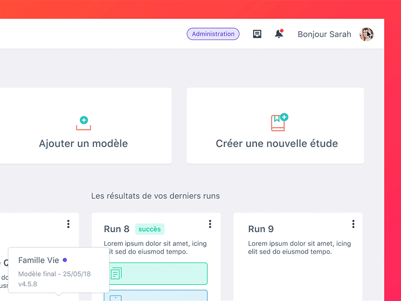 User Menu animation animation app card dashboard gradient invision menu studio tag ui web web app