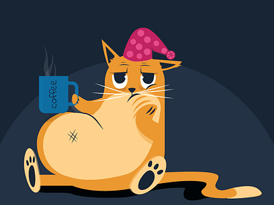 Grumpy cat angry cat coffee funny happy illustration morning sad