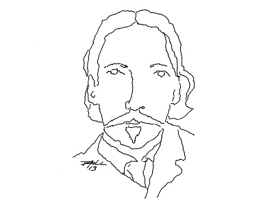 Robert Louis Stevenson illustration pen and ink