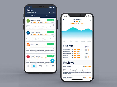 Jobs Screen app cards graphs ios 12 ios12 iphonex menu mockup nav ui ux
