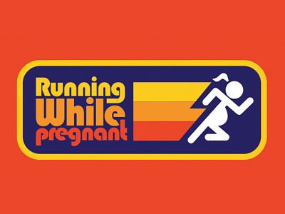 Running While Pregnant maternity pregnancy pregnant pregnant runner retro retro apparel patch retro sticker runner running running while pregnant sticker vintage