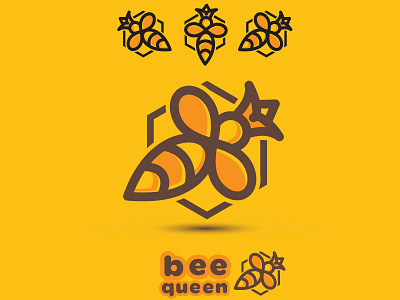 Bee Queen 2 bee bee concept bee design bee graphic bee hive bee icon bee illustration bee logo bee mark bee organic design bee symbol honey bee