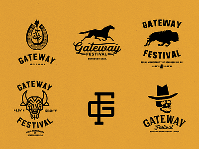 Gateway Festival Apparel Designs buffalo cowboy festival gateway horseshoe music rural saskatchewan skulls