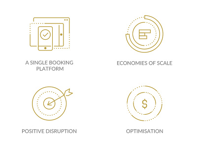 Bimm Website Icons art bimm design gold icons illustration logo style vector