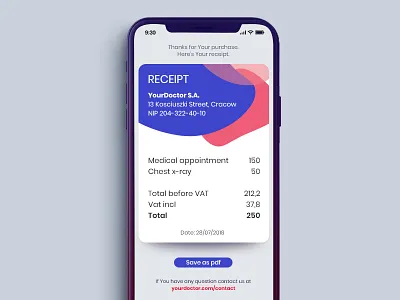 DailyUI#17 Mail Receipt 017 app dailyui expenses mail receipt total costs ui