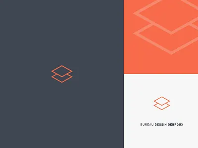 Logo — Bureau Dessin Debroux b blue d logo minimalist orange simple square