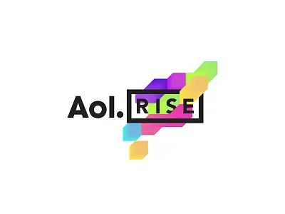 Aol Rise Logo aol blocks colourful logo logotype