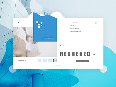 Rendered architecture blue business construction enterprise flat graphics landing page modern ui uiux web design