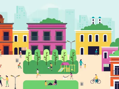 Puebla identidad city color desing flat flat desing illustration people puebla skyline vector