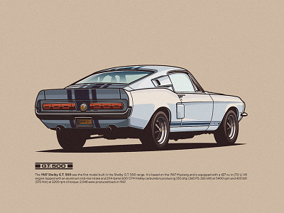 SHELBY GT500 classiccars design flat gt500 illustration palette racing retro shelby slick sunrise vector