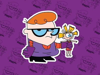 Dexter & Dee Dee X Angelica & Cynthia angelica cartoon cynthia dexter dexters lab illustration lab mashup rugrats stickers tv vector