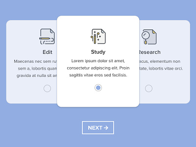 Options cards active state cards option cards options select select option selection view modes view options