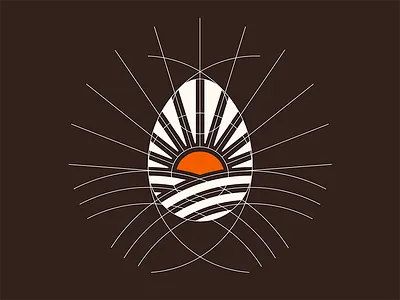 Huevos Coliumo | Branding ai blue brand branding egg grid illustrator logo mark orange