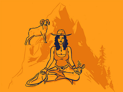 Lotus Cowgirl illustration work in progress