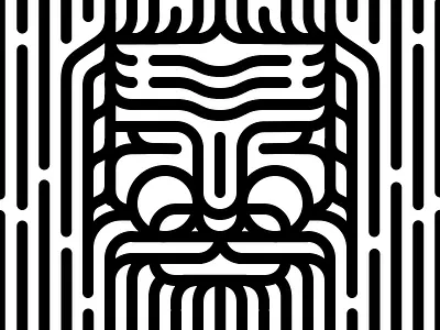 Old man black blackwhite glasses graphic graphic design head illusion illustration line lineart lines linestyle man monochrome stripes white