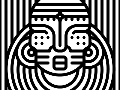 Masai woman africa black blackwhite graphic head illusion illustration line lineart lines linestyle monochrome stripes white