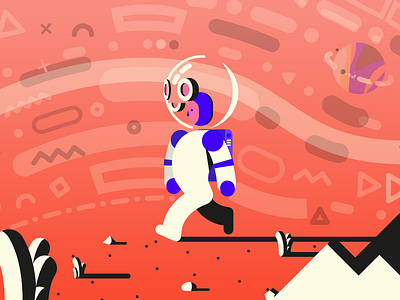 Space Walk astronaut illustration walk cycle