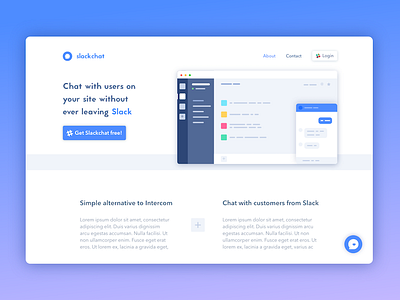 Slackchat app chat landing page slack