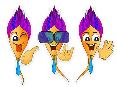 Chat Sticker Design-Concept characters colourful digital art illustration emoji funny photoshop smiley stickers