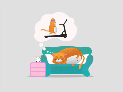 Powerful Dreams 2d after effect animation cat character design dreem illustration reality sleep walk