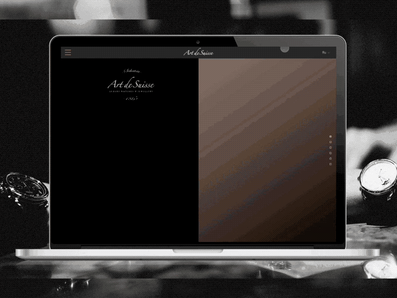 Art De Suisse homepage artdesuisse chrome chromestudio homepage luxury studio watch webdesign