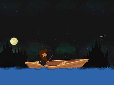 Boat animation boat css design flat github illustration page sea space ui ux