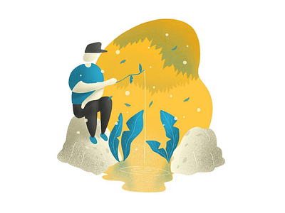 Fishing fishing flatdesign illustration webstyle