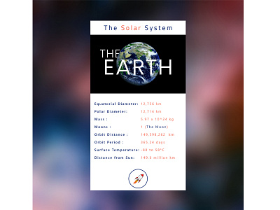 Solar System App UI android app color earth interface ios solar system ui uiux universe