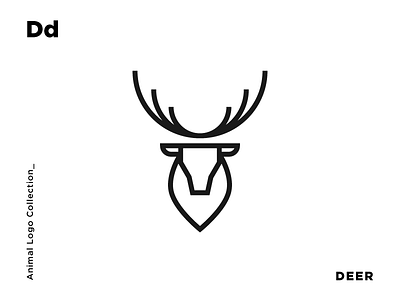 D for Deer animal d deer grid identity line art logo logomark minimalism monogram