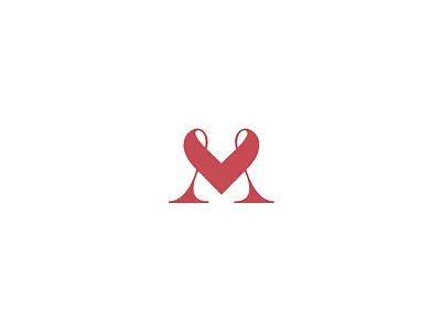 M logo branding design graphic heart letter logo love m memorable