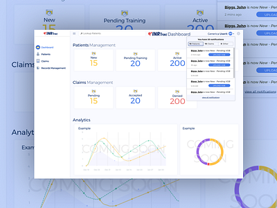 Health CRM Dashboard crm dashboard notifications patients ui user interface