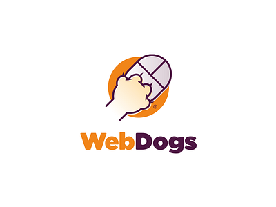 WebDogs logo concept cartoon dog doggy emblem logo mark paw pet puppy webshop