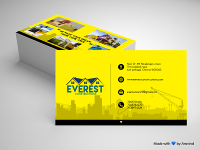 Everest Constructions Business Card branding business card construction construction company identity visiting card