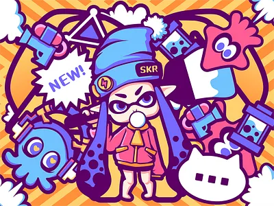 Splatoon2 character game girl gun illustration nintendo splatoon2 switch