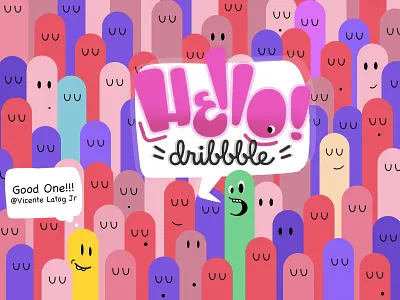 Hello Dribbble, I'm Louka! character dribbble hello illustration monster